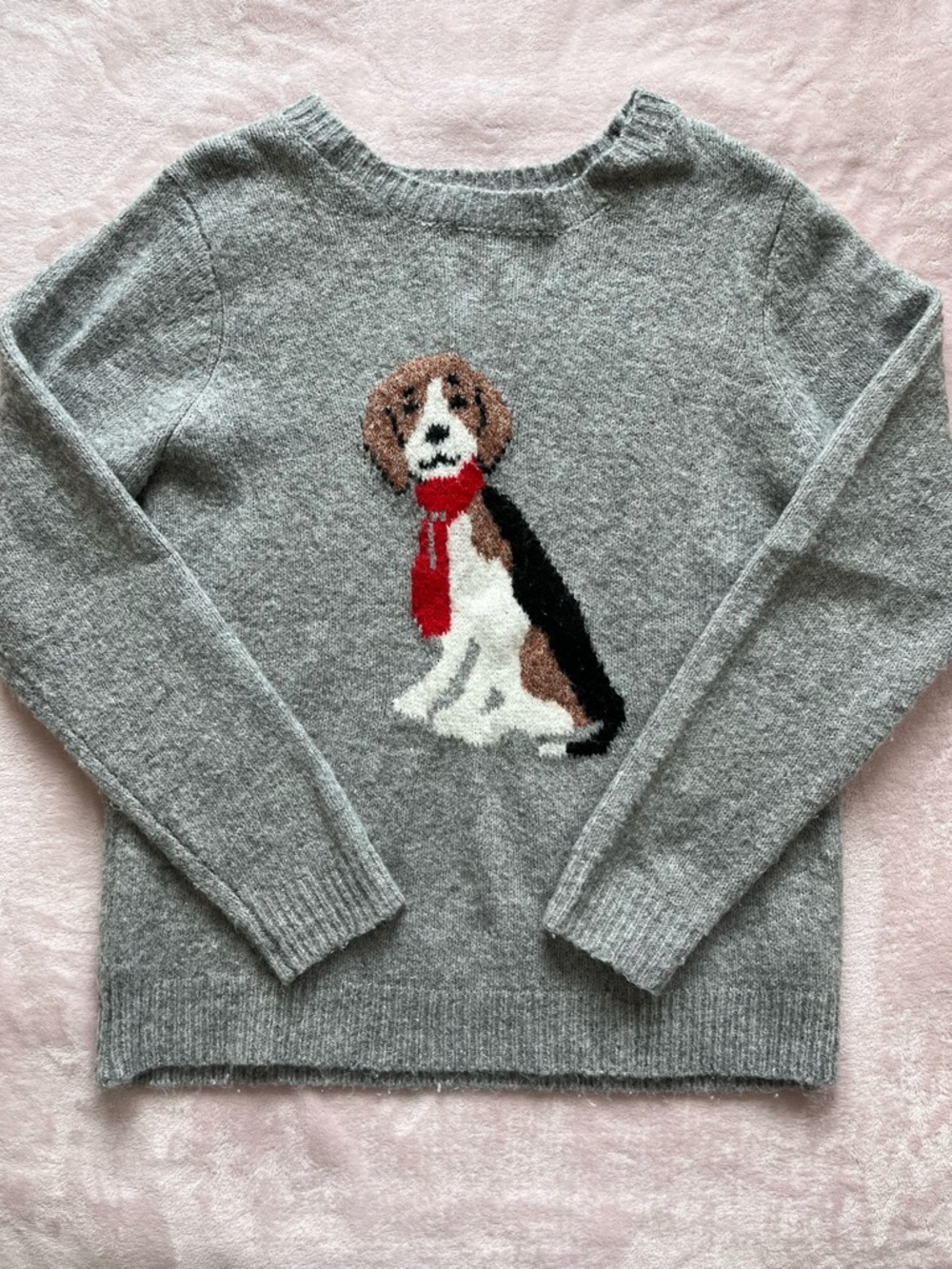 Soft Gray Ribbed Crewneck Sweater